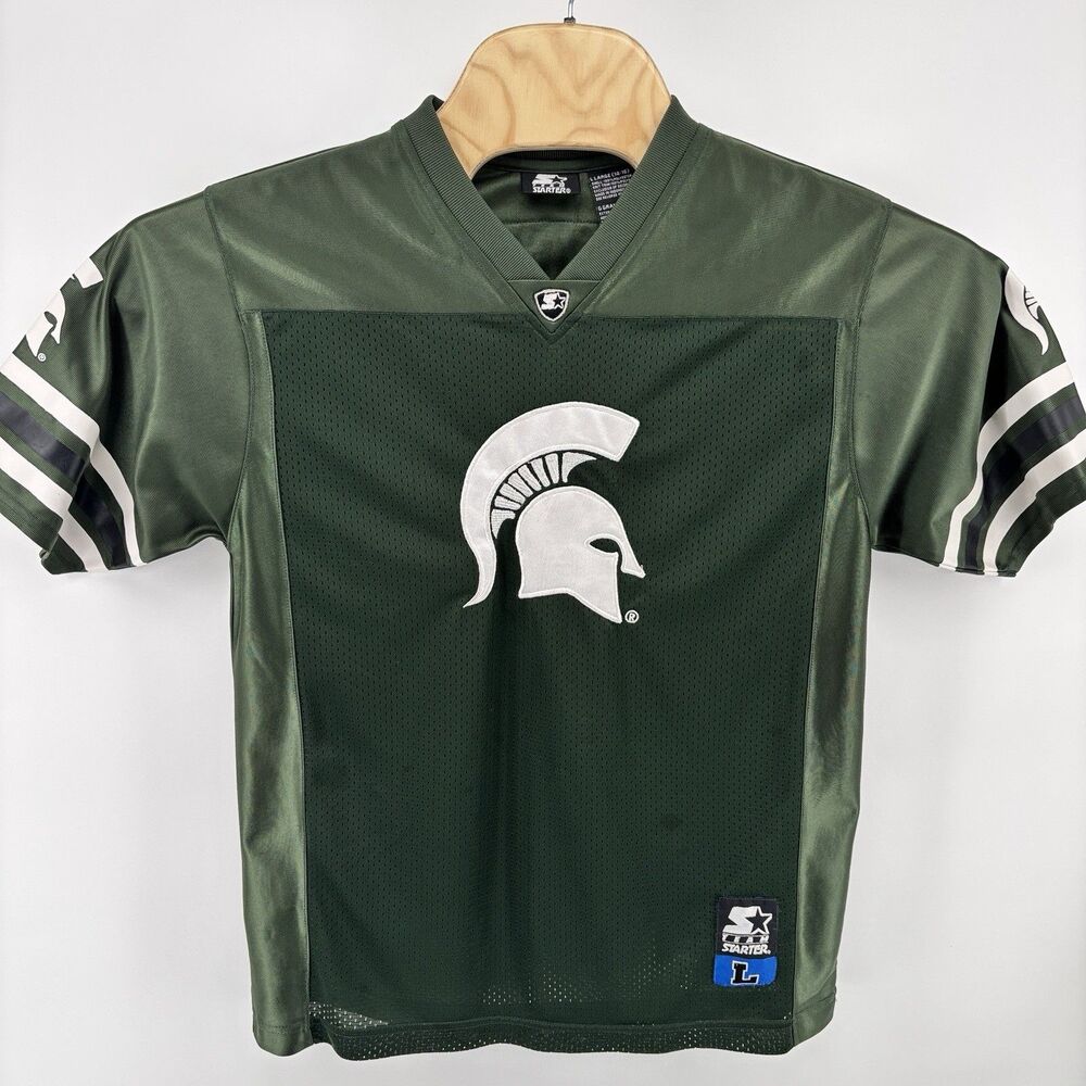 Starter Michigan State Spartans Youth L 16-18 Green Football Jersey